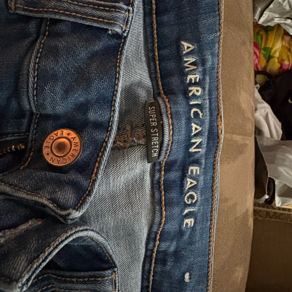 American Eagle Outfitters Men's Dark Blue Skinny Jeans